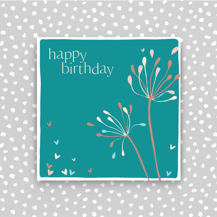 Happy Birthday - agapanthus greeting card (CB236)