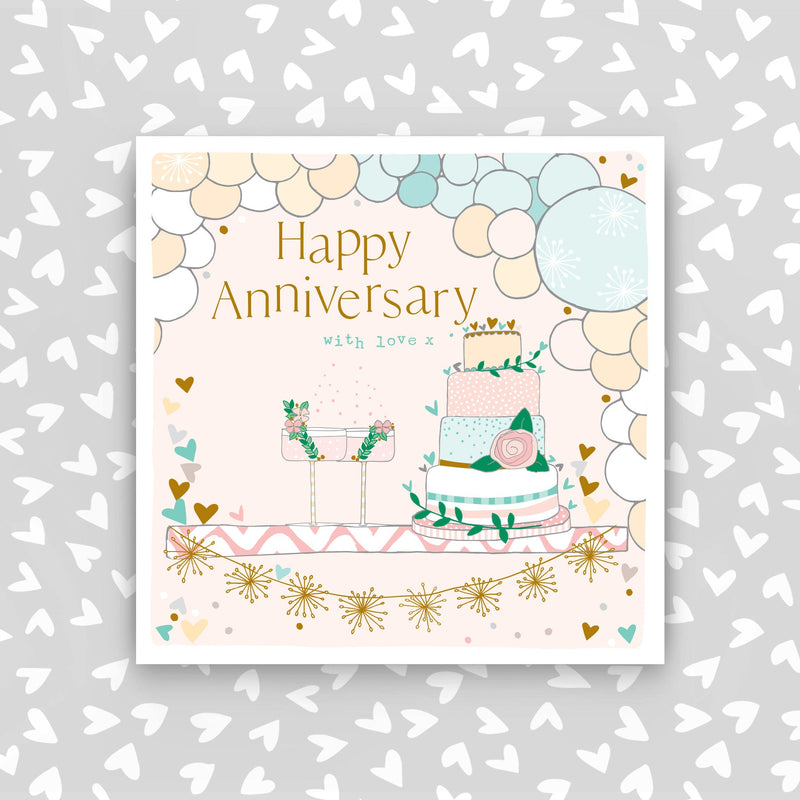 CB290 - Happy Anniversary Cake - with love greeting card
