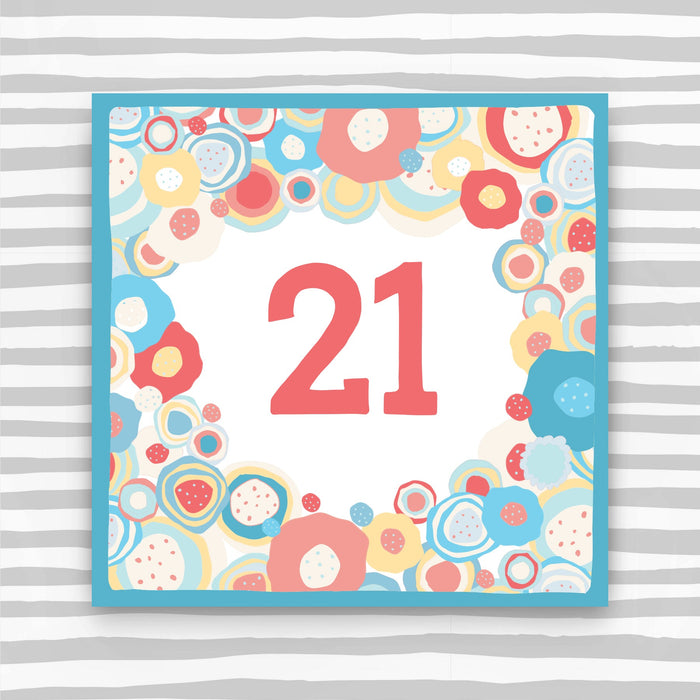 21st Birthday Card - Circle Pattern Birthday Card (CK20)