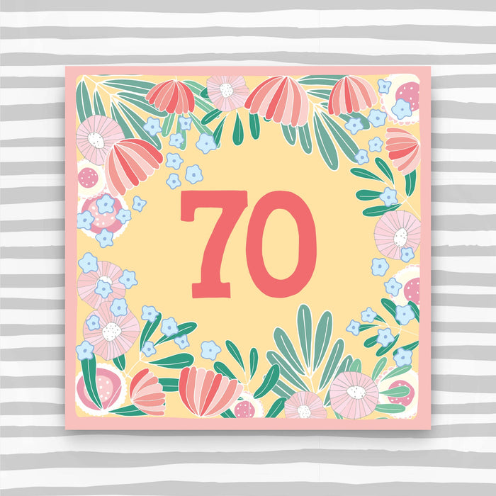 70th Birthday Card - Floral Birthday Card (CK25)