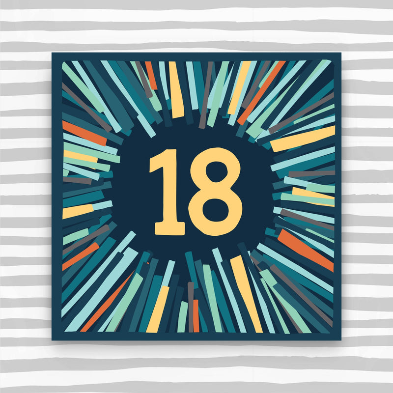 18th Birthday Card - Male Pattern Birthday Card (CK29)