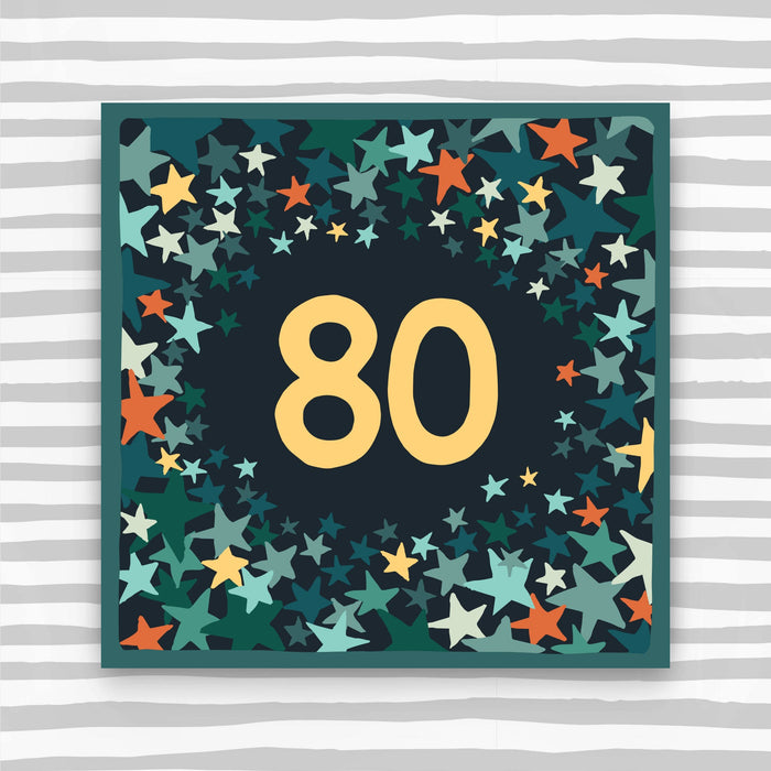 80th Birthday Card - Male Pattern Birthday Card (CK36)