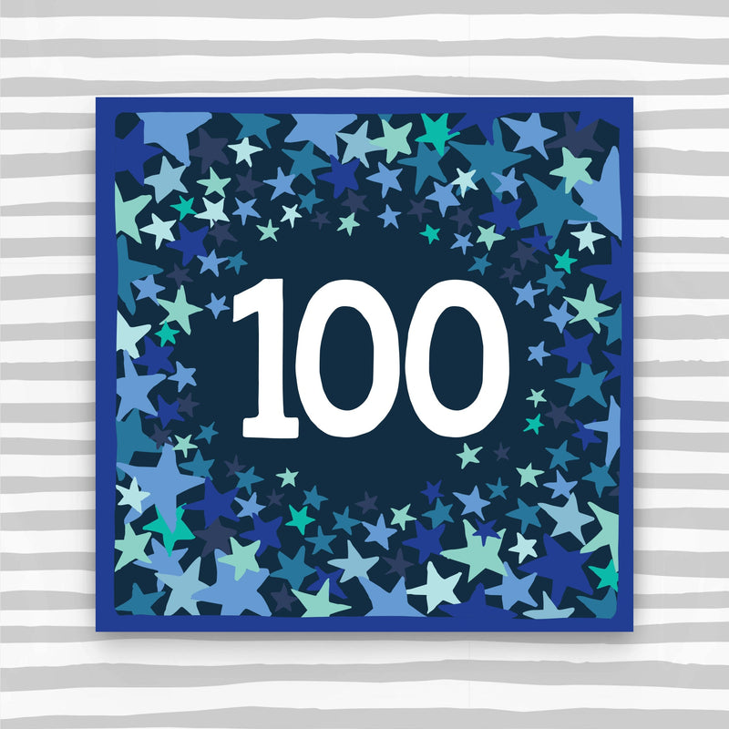 100th Birthday Card - Male Pattern Birthday Card (CK38)