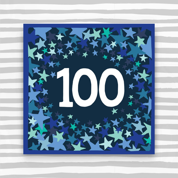 100th Birthday Card - Male Pattern Birthday Card (CK38)