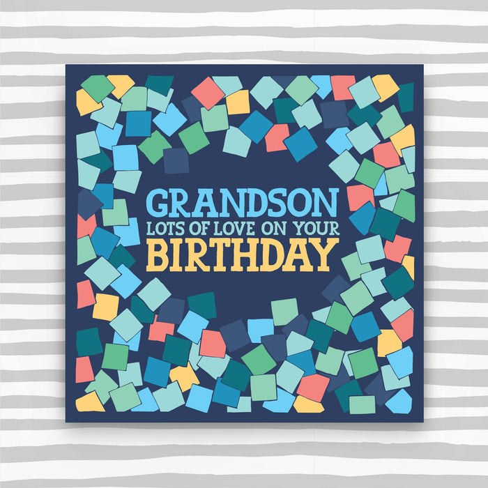 Grandson with lots of love on your Birthday Card (CK65)