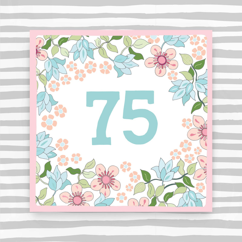 CK95 - 75th Birthday Card - Female Pattern Birthday Card