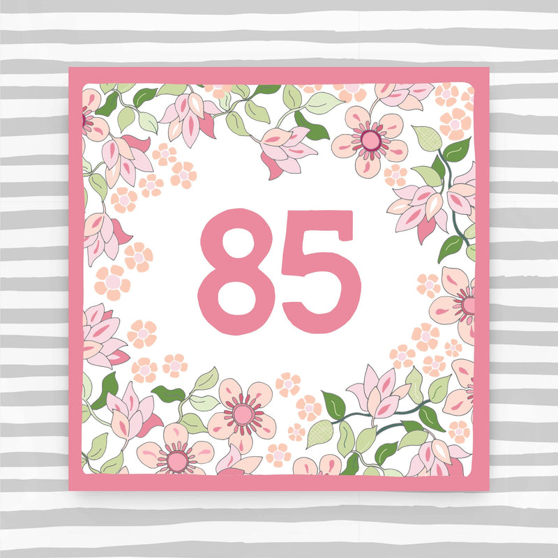 CK98 - 85th Birthday Card - Female Pattern Birthday Card