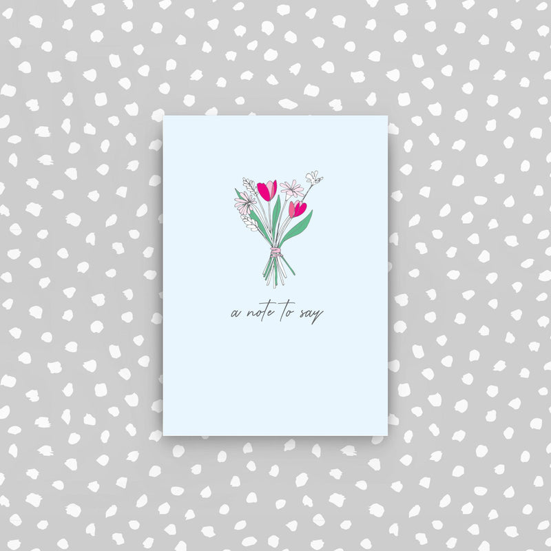 CPD03 - 5 mini cards pack - Hand-tied flowers - a note to say