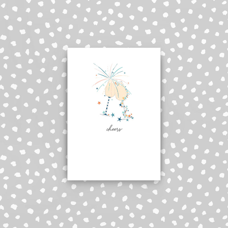 D17 - Champagne glasses mini card