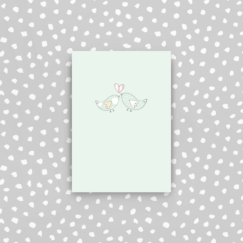 D22 - Two birds and a heart mini card