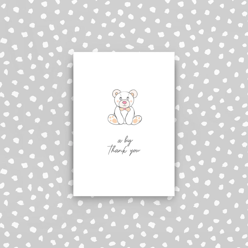 D30 - Teddy - a big thank you mini card
