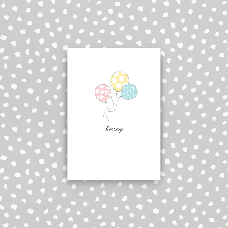 D35 - Balloons on white mini card