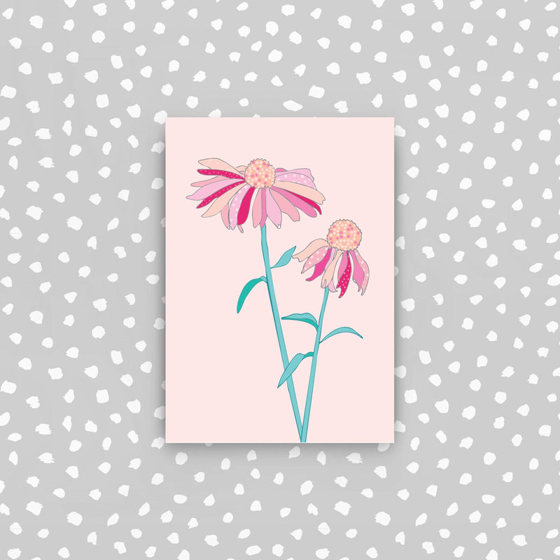 D40 - Pink flowers mini card
