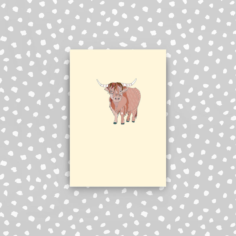 D52 - Highland cow mini card