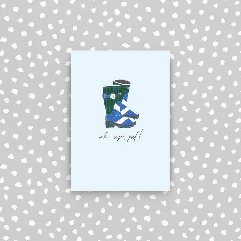 D55 - Wellington Boots - och-aye, pal mini card