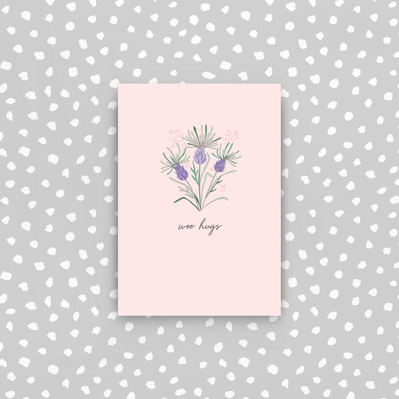 D56 - Thistles - Wee hugs mini card