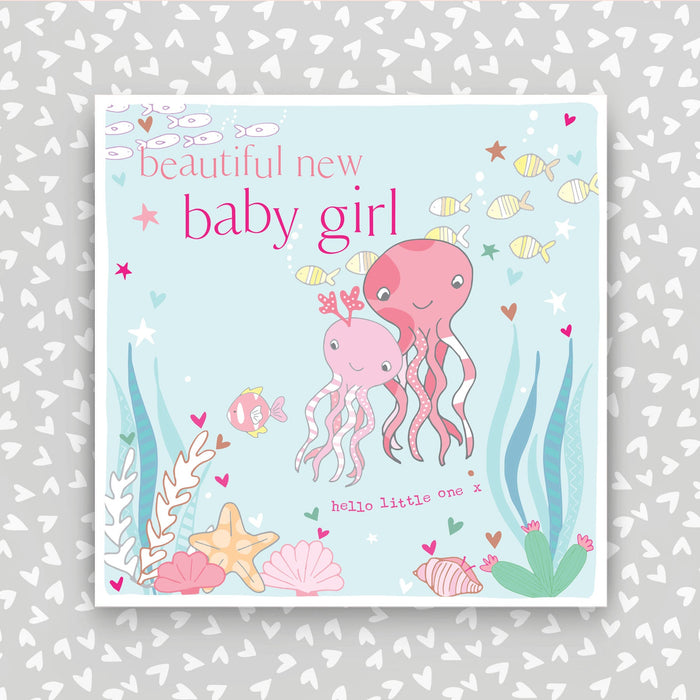 Beautiful New Baby Girl greeting card (FB233)