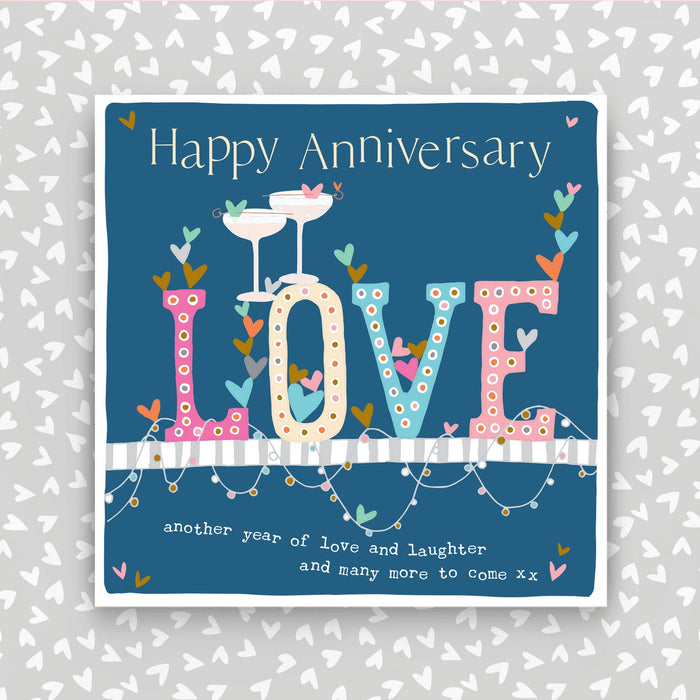 Happy Anniversary another year of love and laughter greeting card (FB240)