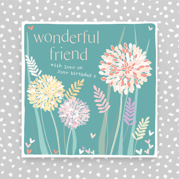 Wonderful Friend with love on you birthday greeting card (FB244)