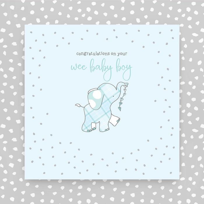 Scottish - Congratulations on your wee baby boy greeting card (GR39)