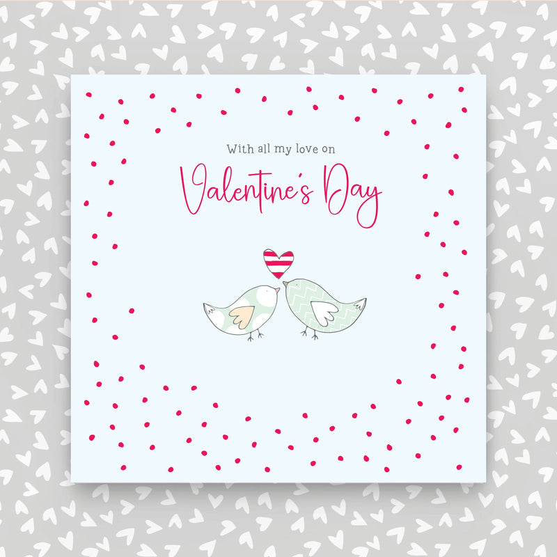 With lots of love on Valentine's Day Greeting Card - Two birds (GR89)