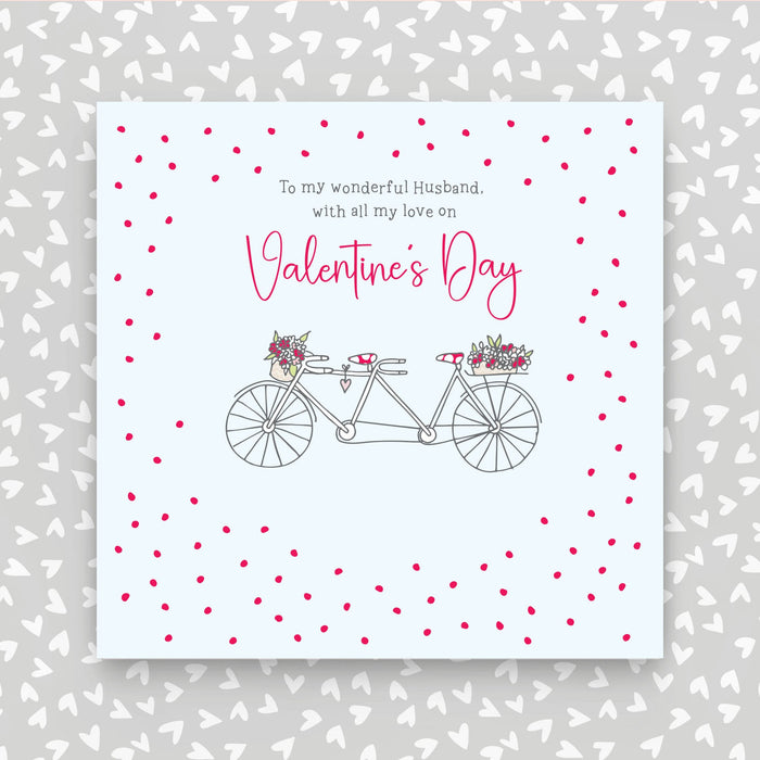 To my wonderful husband with all my love on Valentine's Day Greeting Card - tandem bike (GR90)