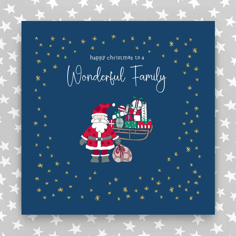 Happy Christmas to a Wonderful Family - Large greeting card (LGR12)