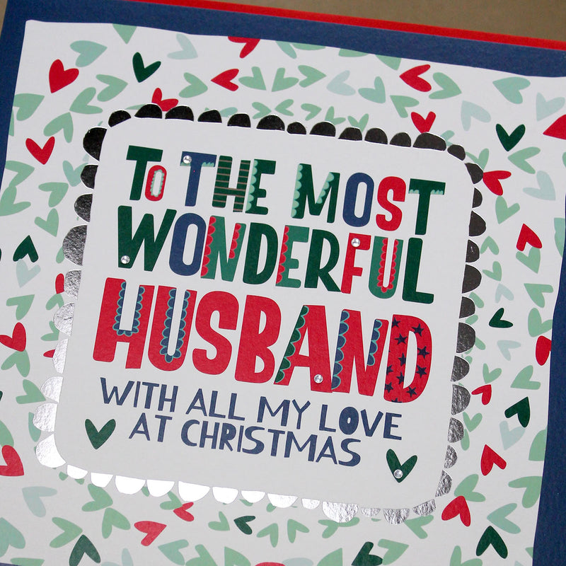 Large Christmas Card To the Most Wonderful Husband (LXTF03)