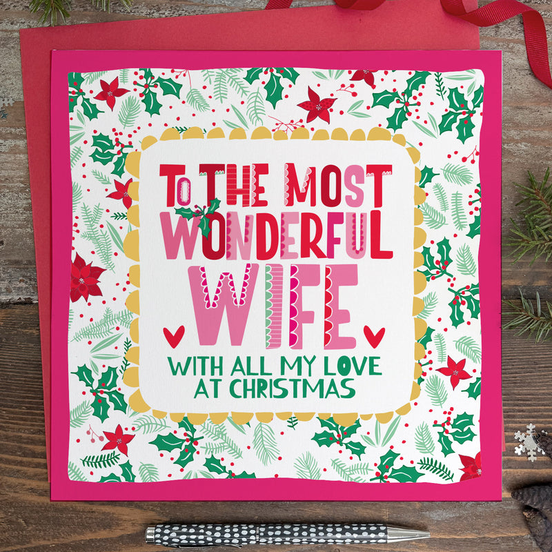 Large Christmas Card To the Most Wonderful Wife (LXTF04)