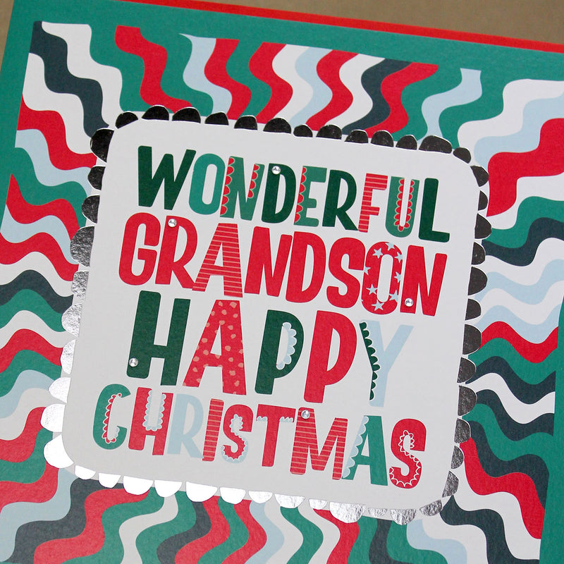 Large Christmas Card To a Wonderful Grandson (LXTF07)