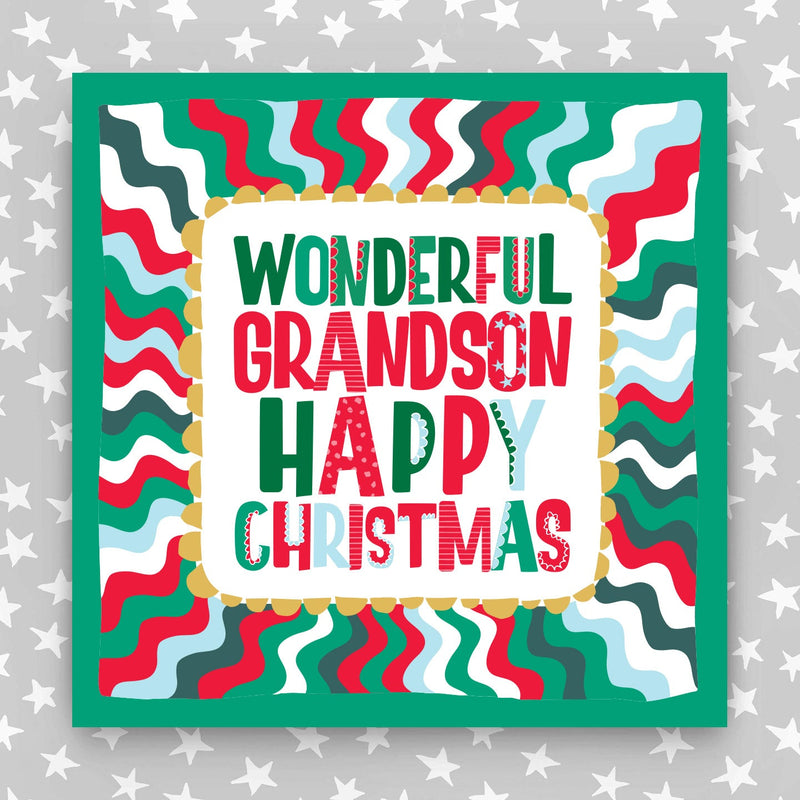Large Christmas Card To a Wonderful Grandson (LXTF07)
