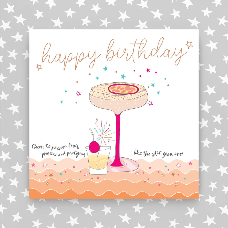 Happy Birthday Passion Star Martini Greeting Card (MA06)