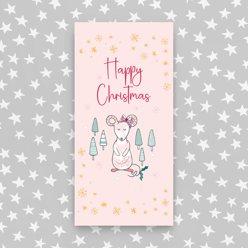 Christmas Money Wallet featuring a pink mouse (MW46)