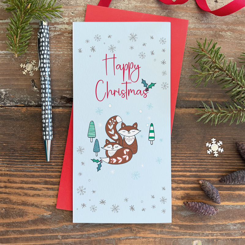 Christmas Money Wallet featuring a fox couple (MW47)
