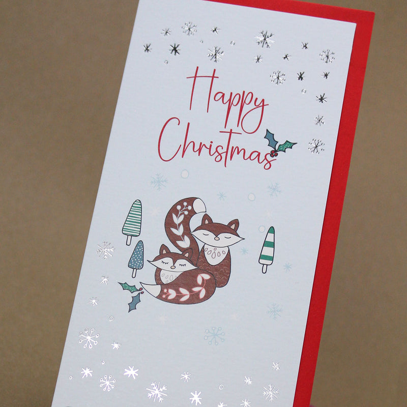 Christmas Money Wallet featuring a fox couple (MW47)