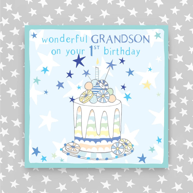 1st Birthday Greeting Card - Grandson (NPH02)