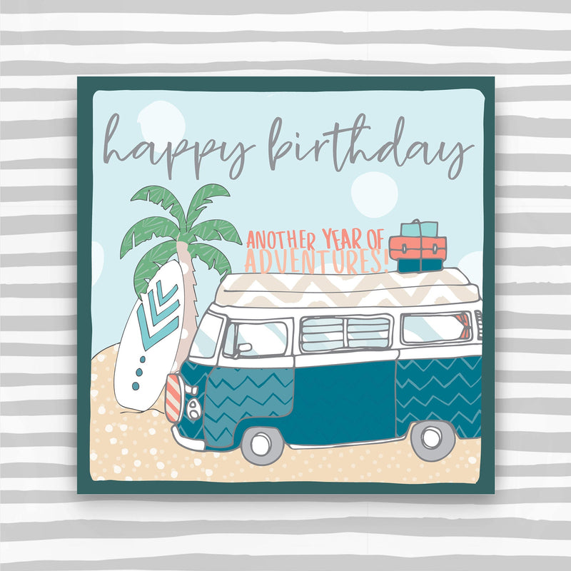 Campervan - Happy Birthday Greeting Card (OC12)