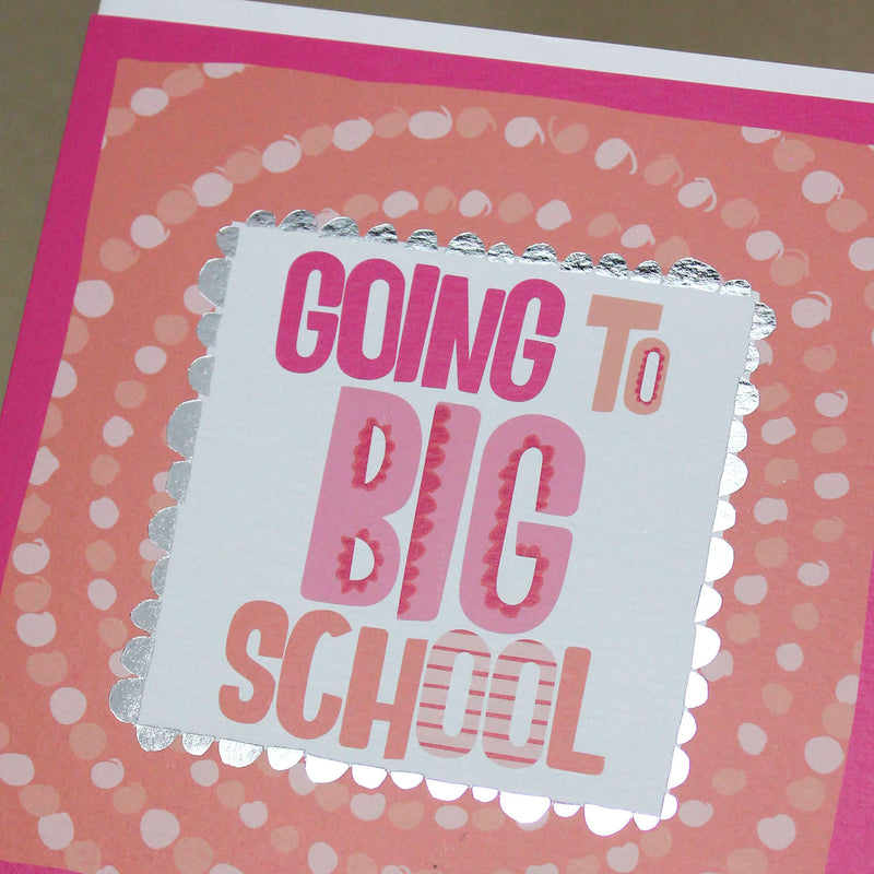 Going to Big School Pink Greeting Card (TF126)
