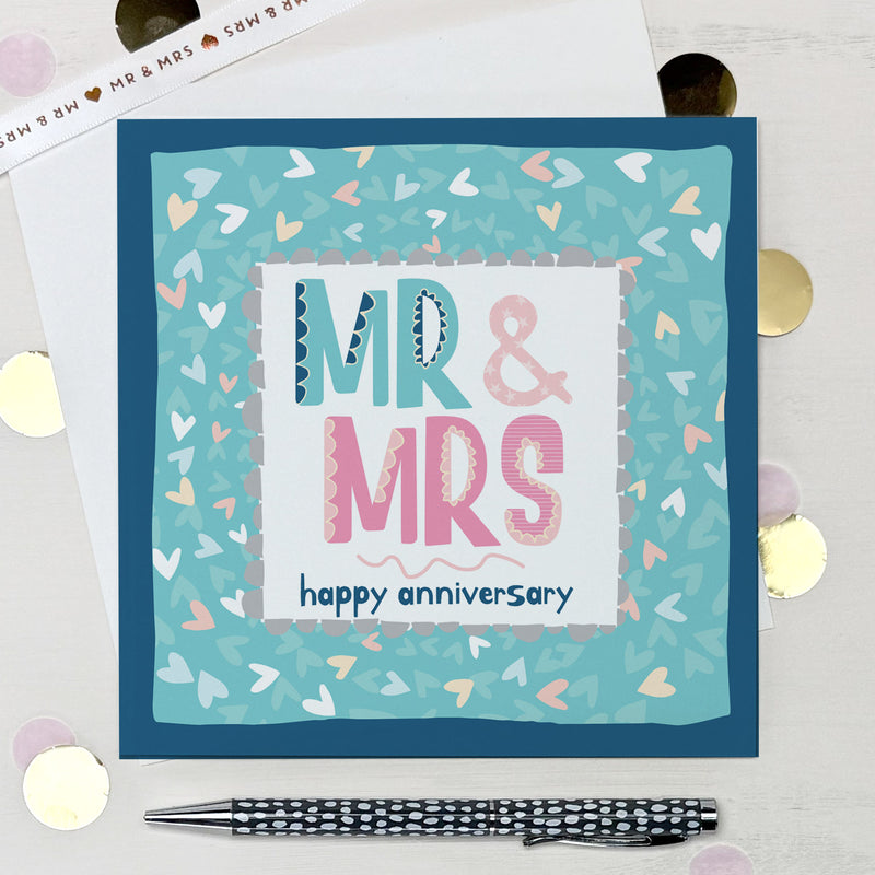 Mr & Mrs - Happy Anniversary Greeting Card (TF178)