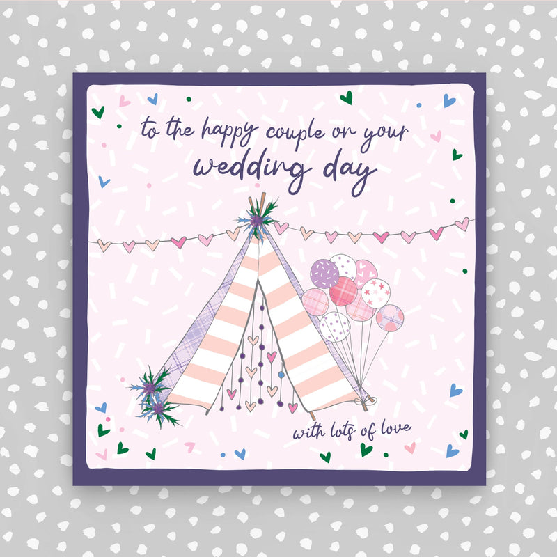 Scottish - Happy couple on your Wedding Day Greeting Card (W54)