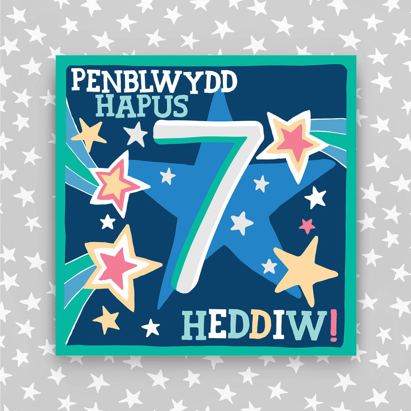 Welsh - Penblwydd Hapus 7 Heddiw - Happy Birthday 7 today card (WHH07)