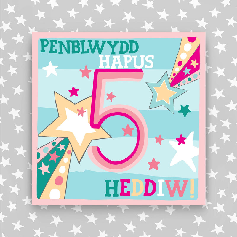 Welsh - Penblwydd Hapus 5 Heddiw - Happy Birthday 5 today card (WHH32)