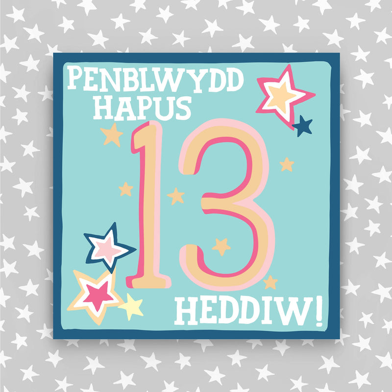 Welsh - Penblwydd Hapus 13 Heddiw - Happy Birthday 13 today card (WHH40)