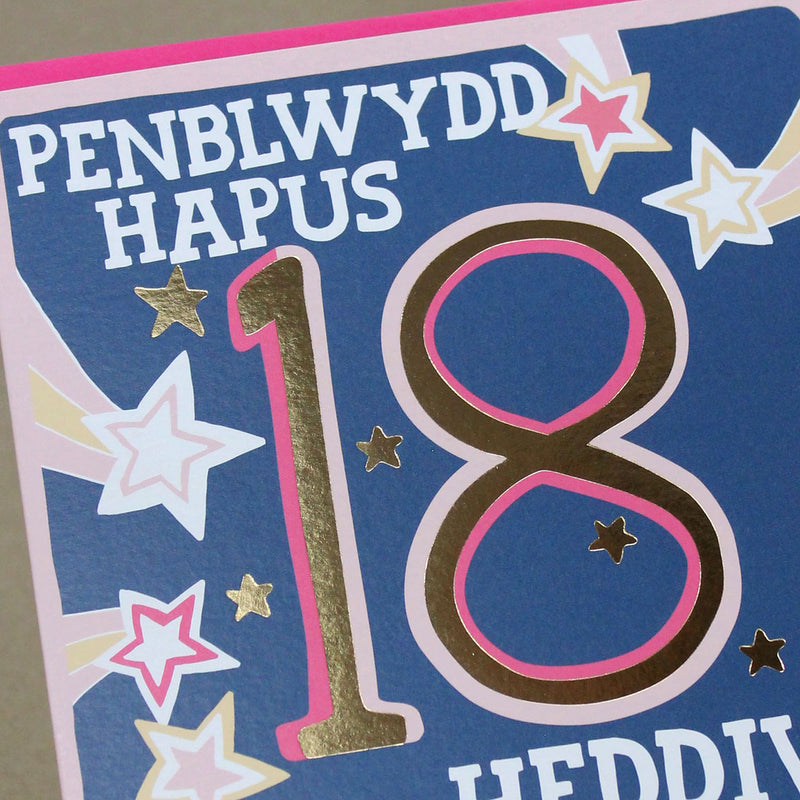 Welsh - Penblwydd Hapus 18 Heddiw - Happy Birthday 18 today card (WHH45)