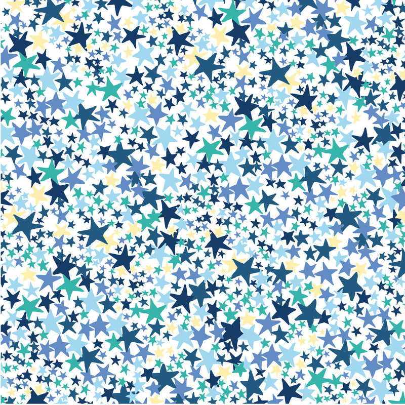 Gift Wrap - Blue Stars (2 sheets - WR72)