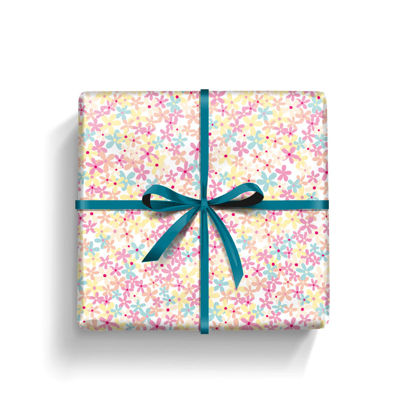 Gift Wrap - Ditsy Pink & Yellow Flowers (2 sheets - WR74)