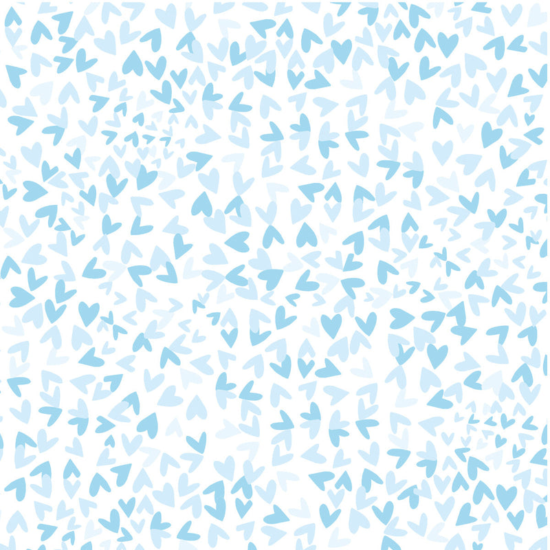 Gift Wrap - Pale Blue Hearts (2 sheets - WR77)