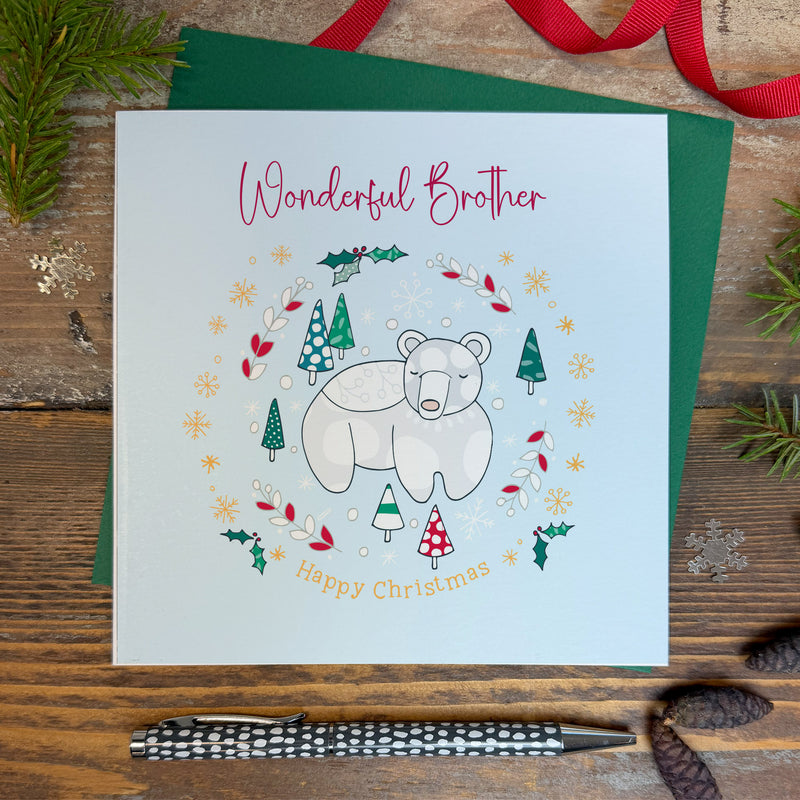 Wonderful Brother Christmas Card (XGR79)