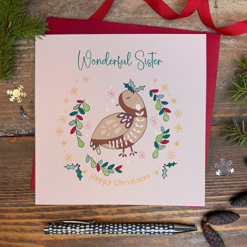 Wonderful Sister Christmas Card (XGR80)