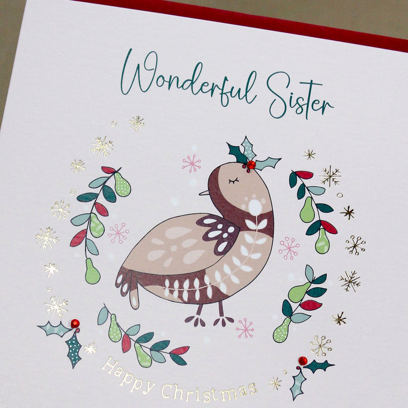 Wonderful Sister Christmas Card (XGR80)